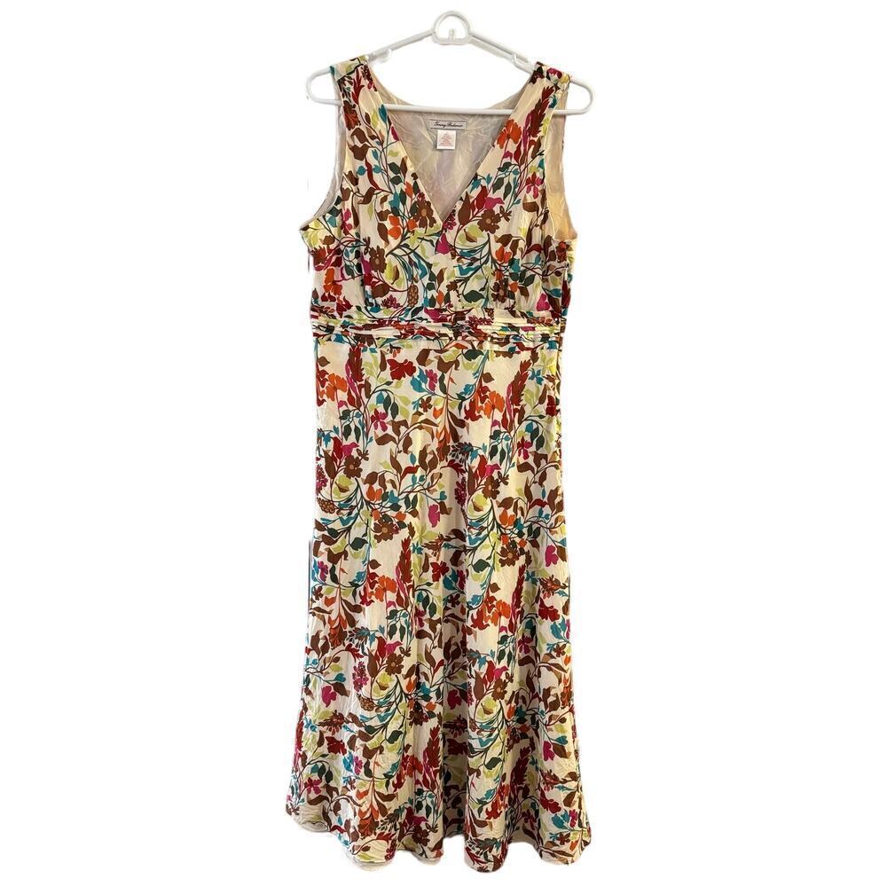 Tommy Bahama Silk Cotton Blend Floral Knee Length A-Line Dress Size 12